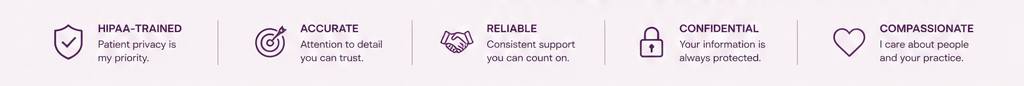 HIPAA-trained · Accurate · Reliable · Confidential · Compassionate